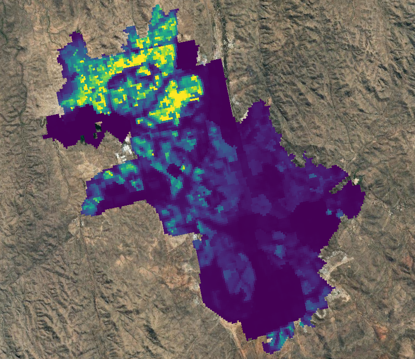 Spatial distribution of the population in Windhoek, Namibia